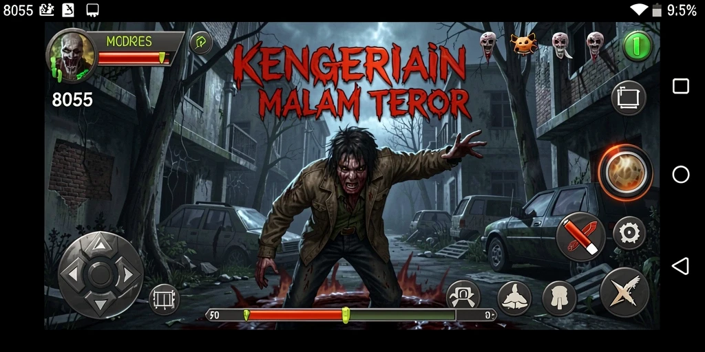 Screenshot yang menunjukkan gameplay menegangkan 8055.