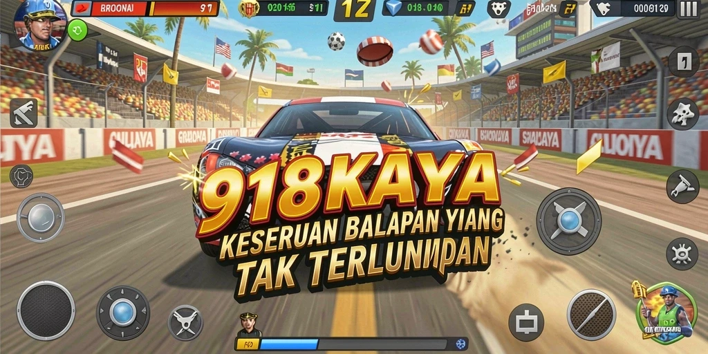 Gameplay seru balapan di 918KAYA dengan trek menantang.