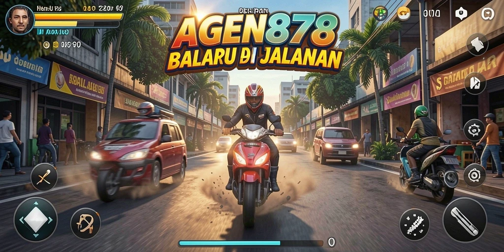Tampilan gameplay AGEN878 dengan aksi balapan yang seru.