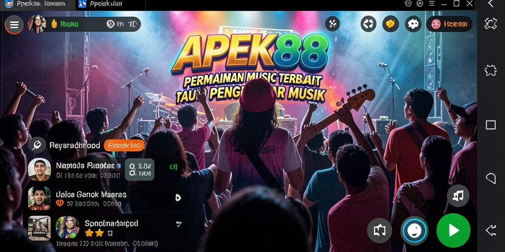 Tampilan gameplay APEK88 yang menarik dengan berbagai lagu music.