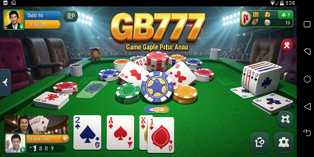 Screenshot utama GB777 menunjukkan gameplay seru permainan Gaple.