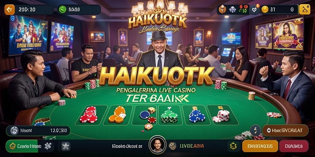 Tampilan gameplay HAIKUOTK dengan dealer langsung yang interaktif.