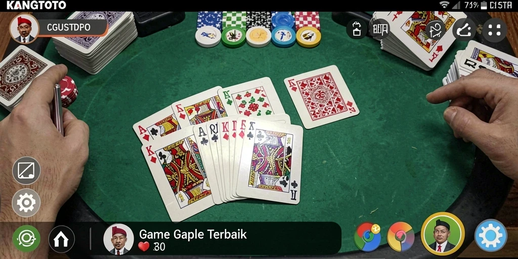 Gameplay seru KANGTOTO dengan teman-teman bermain Gaple.
