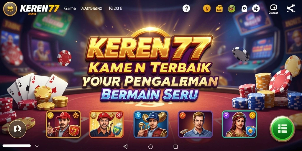 Screenshot utama KEREN77 menampilkan aksi seru permainan Kasino.