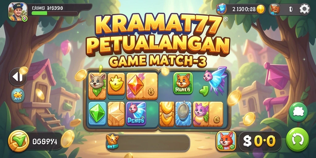 Tampilan gameplay KRAMAT77 yang penuh warna dan menarik.