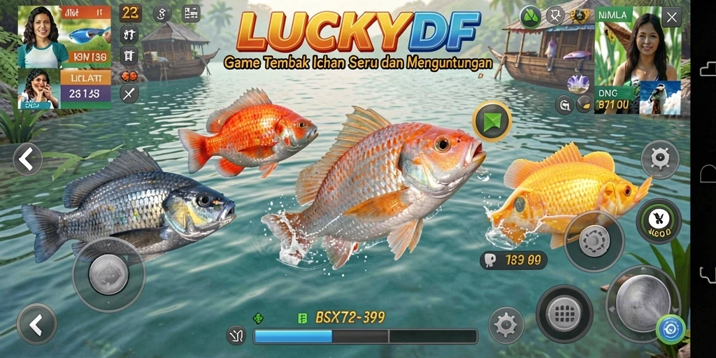 Tampilan gameplay LUCKYDF yang seru dan penuh warna.