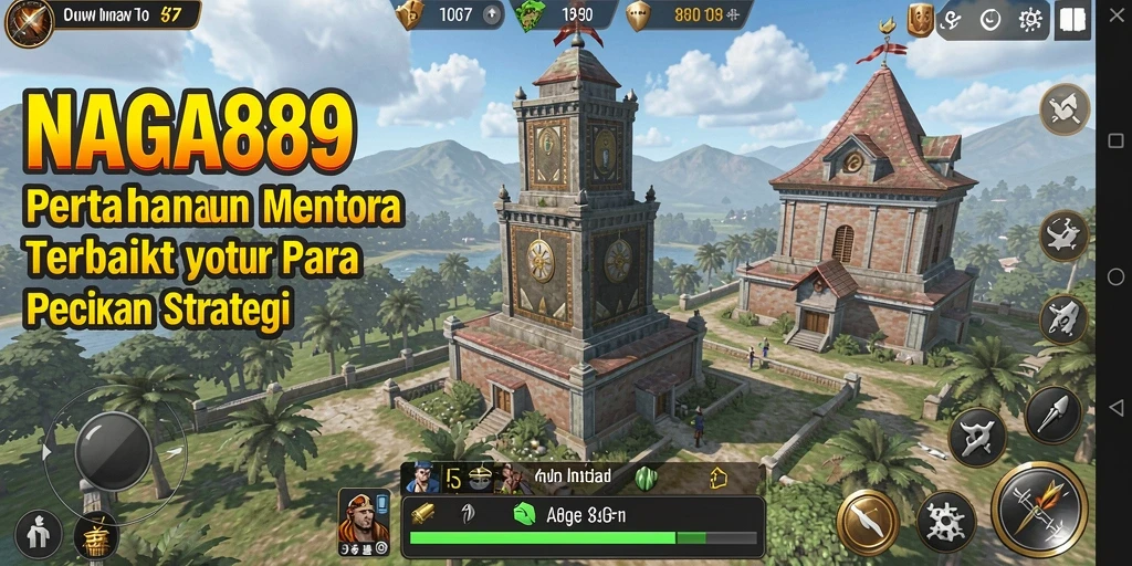 Tangkapan layar gameplay NAGA889 menampilkan aksi pertempuran Tower Defense yang seru.