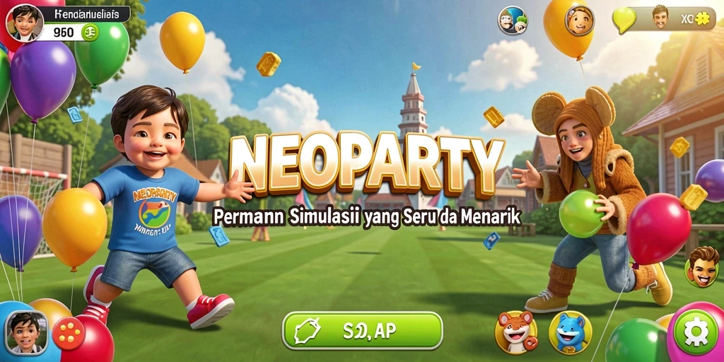 Tampilan screenshot utama NEOPARTY dengan gameplay yang menarik.