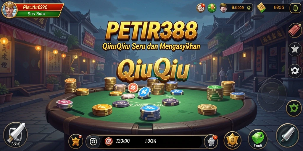 Screenshot menunjukkan antarmuka permainan QiuQiu yang menarik.