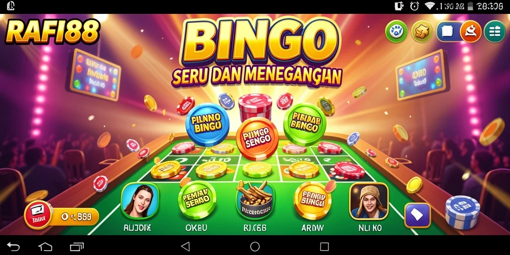 Tampilan gameplay seru aplikasi Bingo RAFI88 yang memikat.