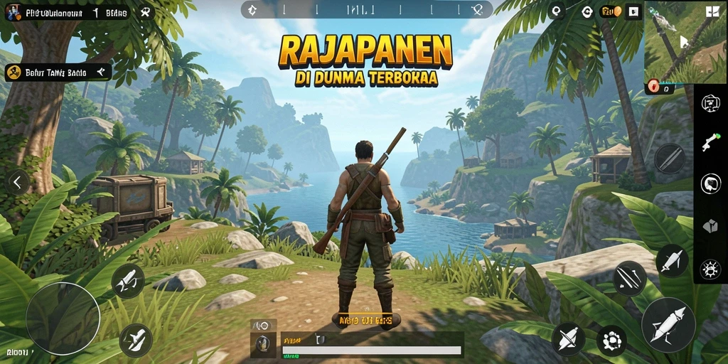 Screenshot gameplay RAJAPANEN menampilkan keindahan dunia terbuka.