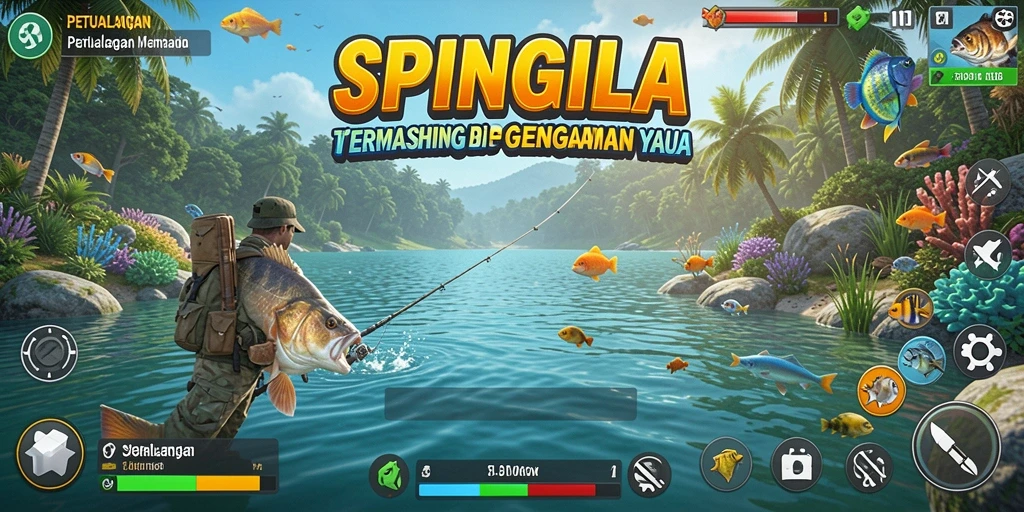 Tangkapan ikan yang menakjubkan dalam gameplay SPINGILA.