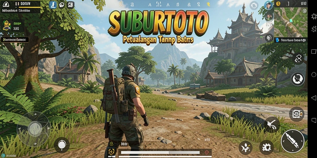 Tampilan gameplay SUBURTOTO di dunia terbuka yang memukau.