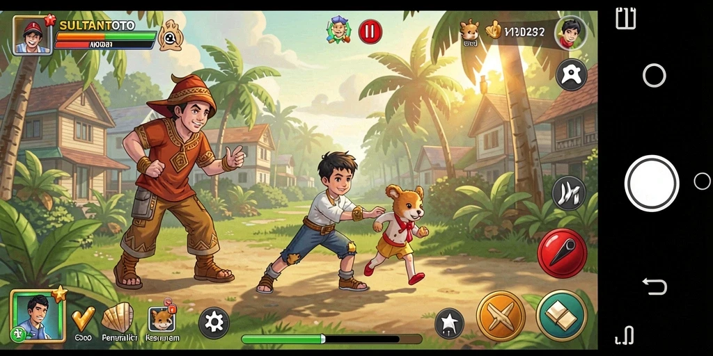 Screenshot gameplay SULTANTOTO dengan grafis cerah dan menarik.