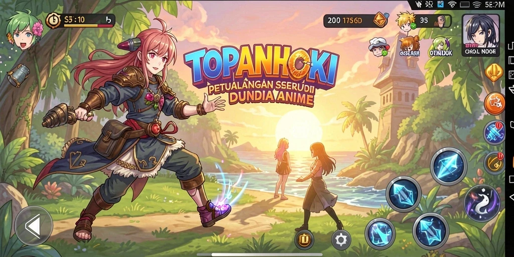 Tampilan gameplay seru dari TOPANHOKI yang penuh warna.