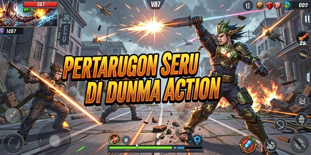 Tampilan gameplay menarik dan penuh aksi di V87.
